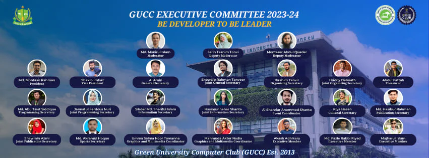 Announcement of Reformed Executive Committee 2023-2024 — GUCC event at Green University of Bangladesh