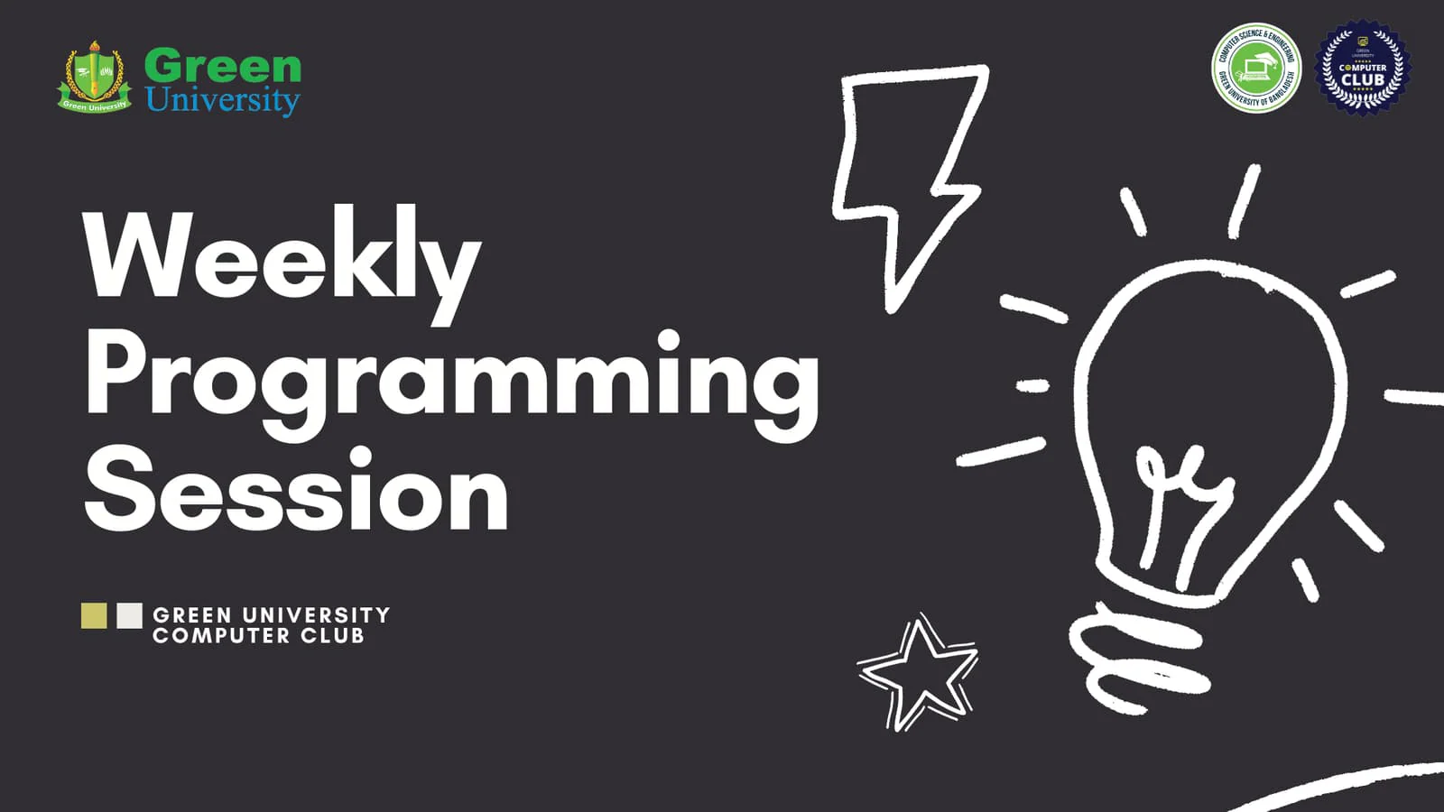 Weekly Programming Session (Every Week) — GUCC event at Green University of Bangladesh