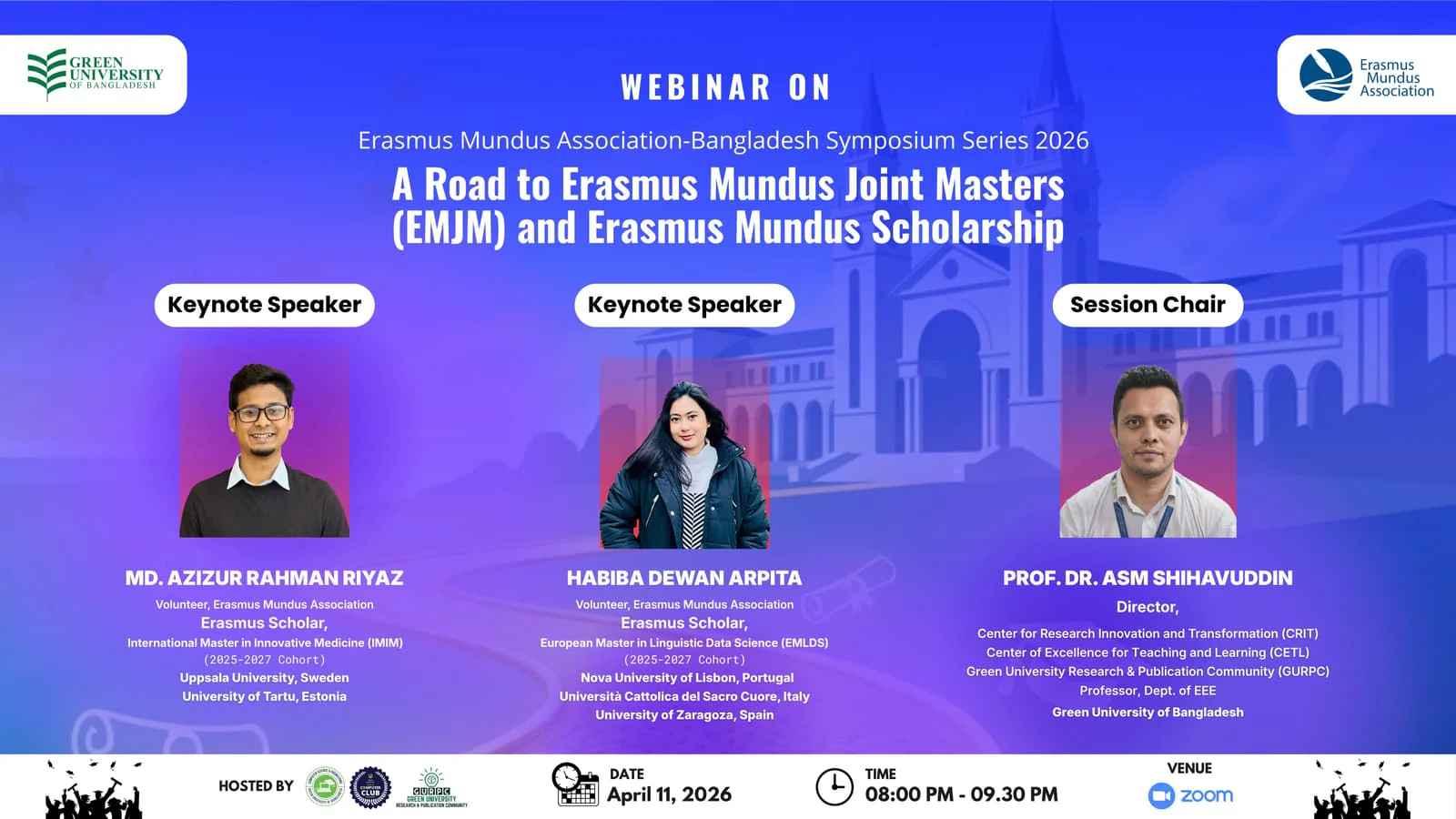 A Road to Erasmus Mundus Joint Masters (EMJM) and Erasmus Mundus Scholarship — GUCC event at Green University of Bangladesh