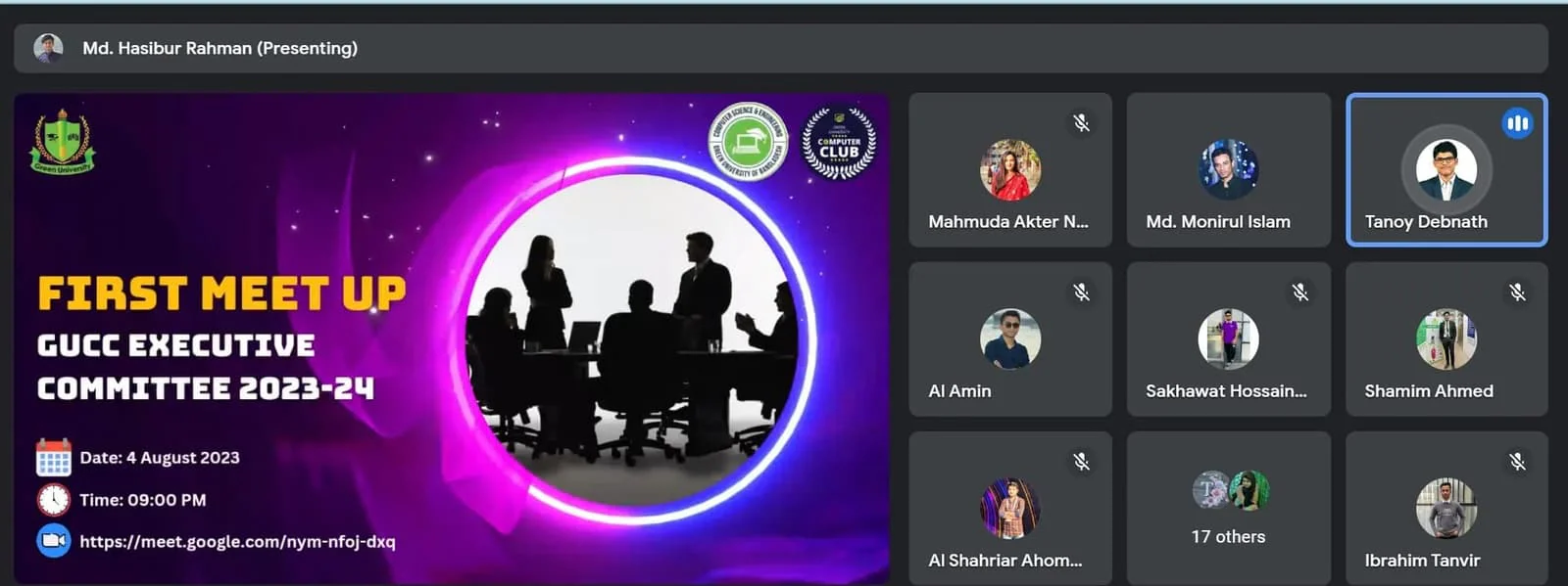 The first Meet up of "GUCC Executive Committee 2023-2024" — GUCC event at Green University of Bangladesh