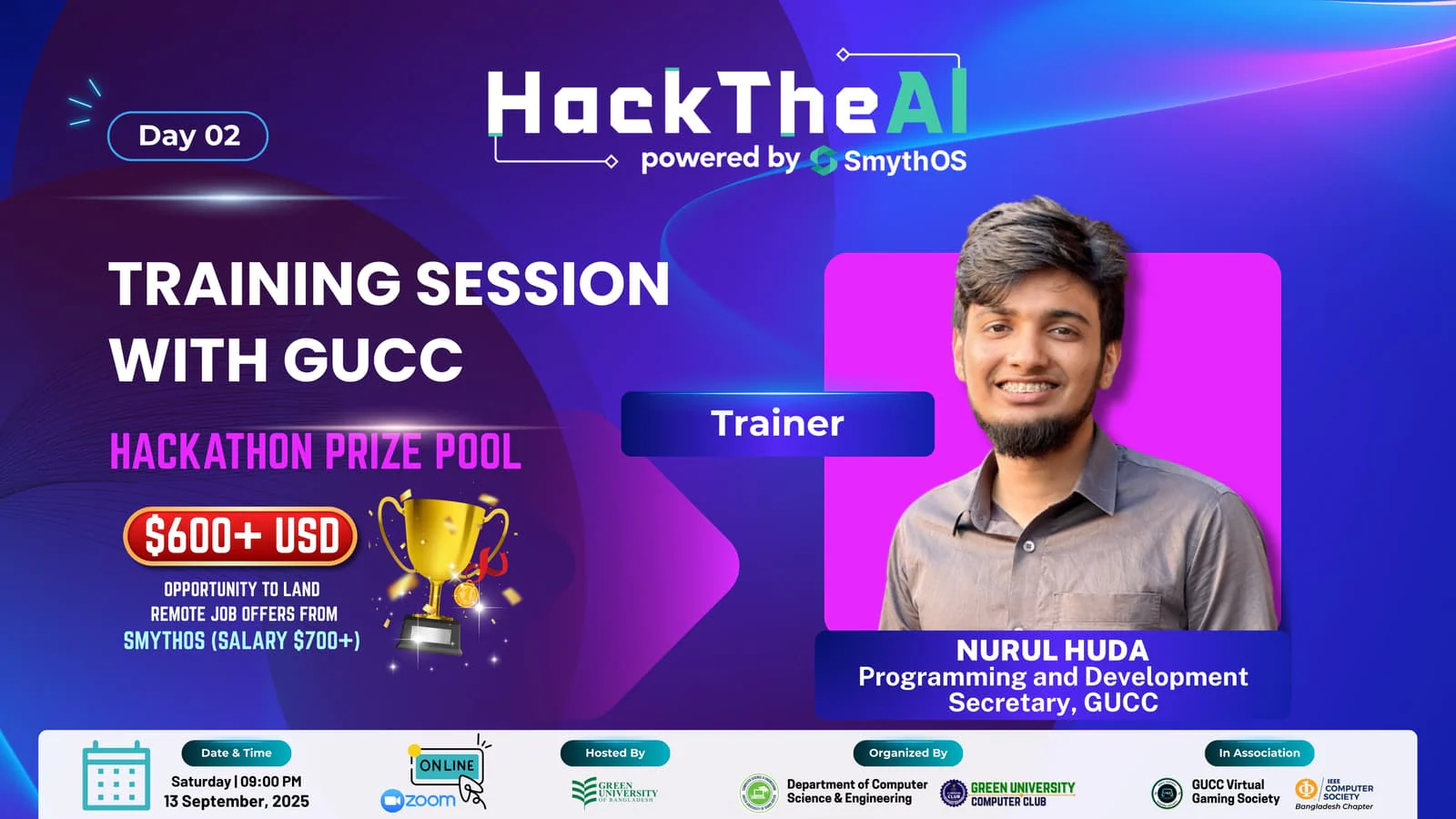 HackTheAI Training Session with GUCC - Day 02 — GUCC event at Green University of Bangladesh